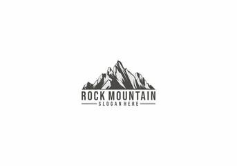 rock mountain logo template in white background