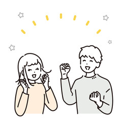 喜ぶ男女のイメージイラスト素材