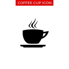 Coffee cup vector icon template black minimalist coffee cup icon
