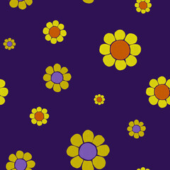 Summer Bright daisies Flowers Seamless Patterns
