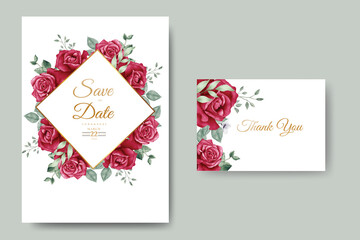 Fototapeta na wymiar wedding invitation card with roses