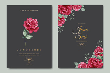 wedding invitation card with roses