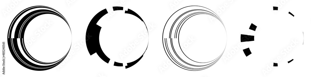 Leinwandbilder set of abstract circle graphic. geometric circle, ring design element. circular, concentric angular 