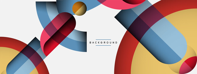 Trendy shapes, color minimal design composition, lines and shadows for wallpaper banner background or landing page