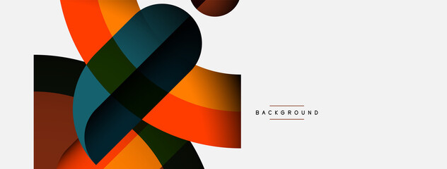 Fototapeta premium Trendy shapes, color minimal design composition, lines and shadows for wallpaper banner background or landing page