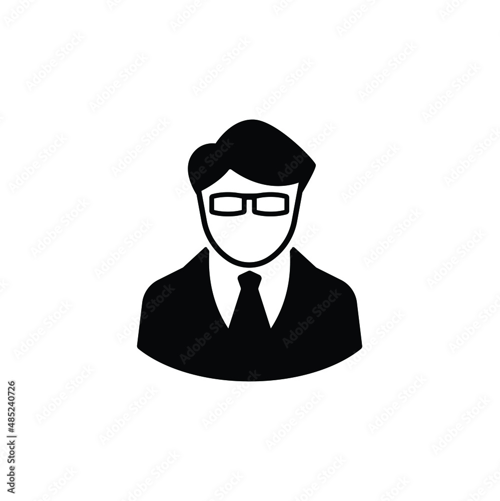 Wall mural business man icon vector isolated on white, person sign and symbol illustration.