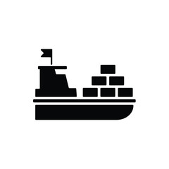 Ship icon vector isolated on white, sign and symbol illustration.
