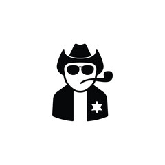 Cowboy icon vector isolated on white, person sign and symbol illustration.