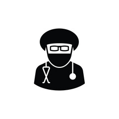 Doctor icon vector isolated on white, person sign and symbol illustration.