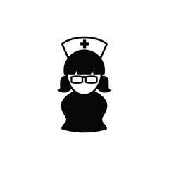 Nurse icon vector isolated on white, person sign and symbol illustration.