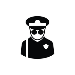 Policeman icon vector isolated on white, person sign and symbol illustration.