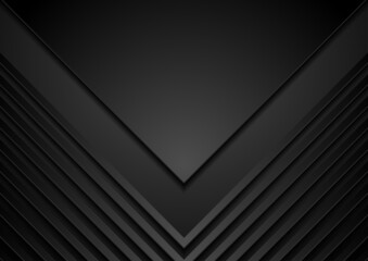 Black arrows abstract technology geometric background. Vector concept design
