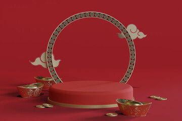 Chinese new year festival empty pedestal