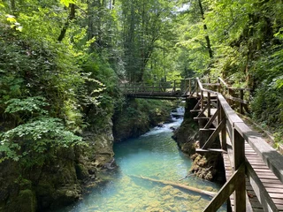 Gardinen Canyon Wooden hiking trails and bridges along the protected landscape of the Kamacnik canyon - Vrbovsko, Croatia (Drvene pješačke staze i mostići duž zaštićenog krajolika kanjona Kamačnik - Gorski kotar)  © Mario