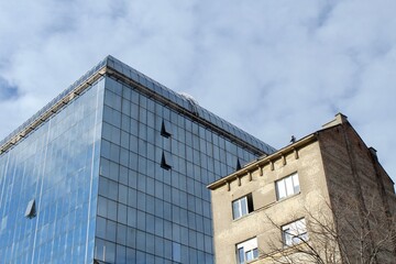 Fototapeta na wymiar Belgrage Serbia in January 2022, windows of Belgrade, architecture of Belgare