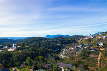 Fototapeta na wymiar Panoramic View Of Da Lat City From Above, Vietnam