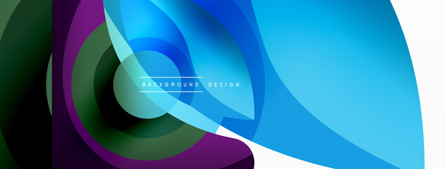 Creative geometric wallpaper. Minimal abstract background. Circle wave and round shapes composition vector illustration for wallpaper banner background or landing page