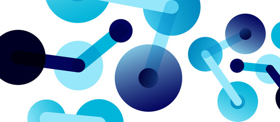 Abstract background. Round dots connected by lines. Trendy techno business template for wallpaper, banner, background or landing