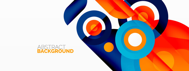 Rings and circles geometric abstract background for wallpaper, banner, backdrop