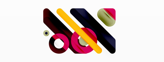 Lines geometric background. Stripes and rings composition business template for wallpaper, banner, background or landing