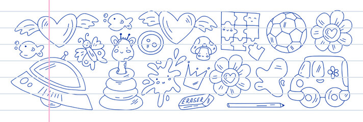 School, preschool, education. Creativity and imagination. Little children online education, e-learning.