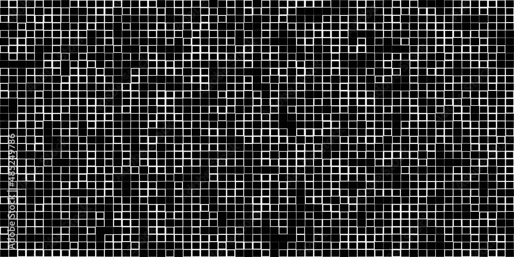 Poster Random mosaic square tiles seamless, repeatable cubism pattern, texture and backdrop