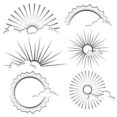 sun and clouds icons 