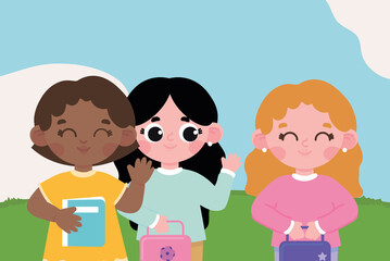 school girls cartoon