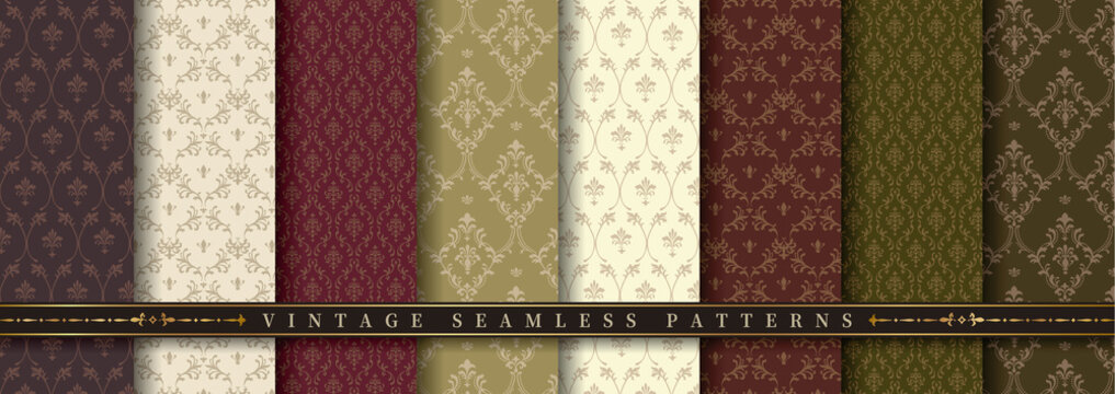 ビンテージシームレスパターンセット