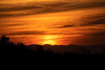 sunrise in the mountains