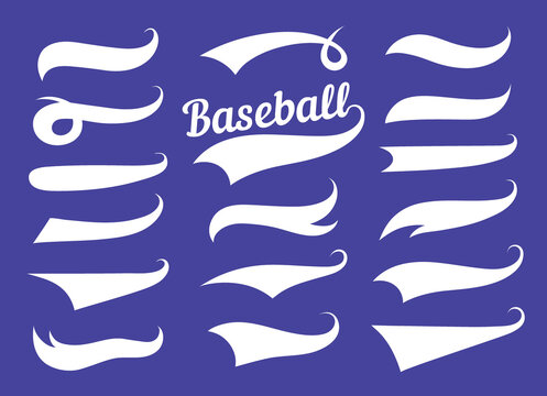 Swoosh tails retro swooshes typography curly Vector Image
