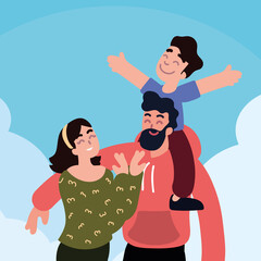 parents playing with a son