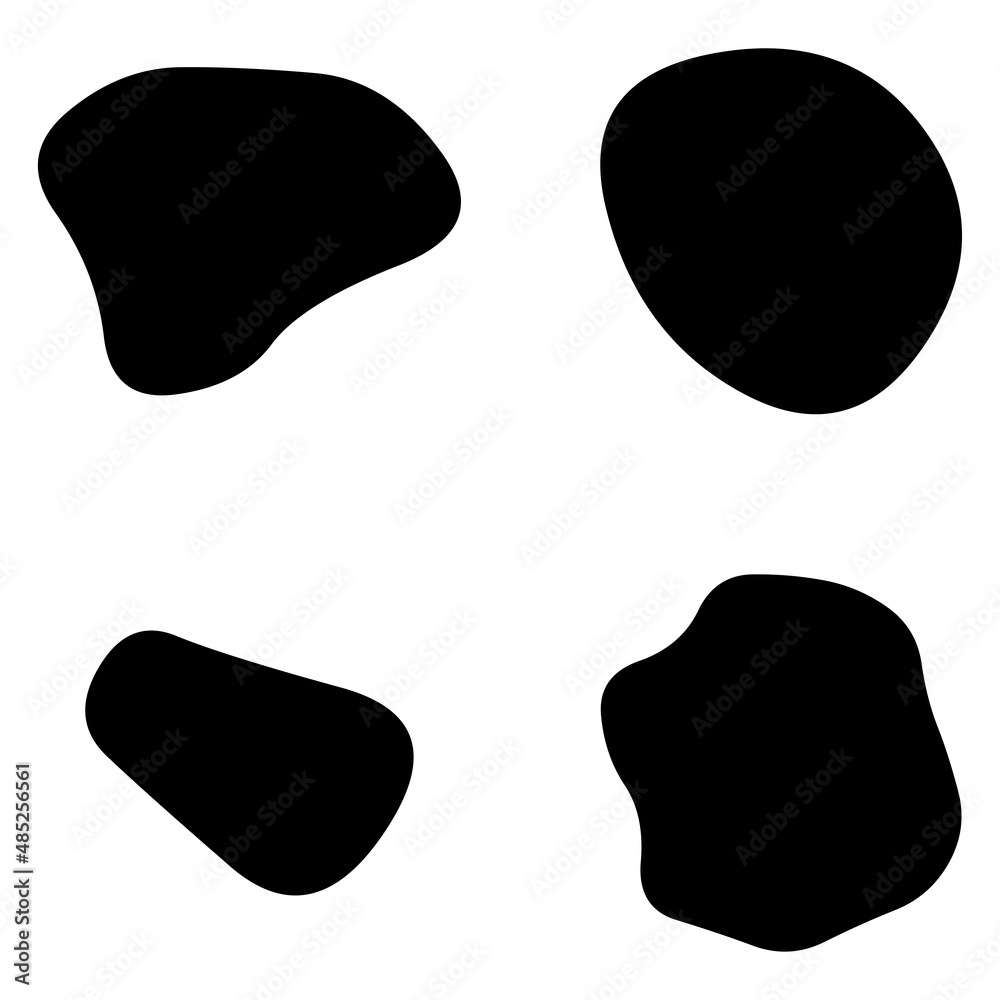 Poster random blotch, inkblot. organic blob, blot. speck shape.splat, fleck graphic. drop of liquid, fluid.