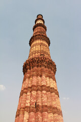 Fototapeta na wymiar A minaret called as Qutub Minar in Delhi India
