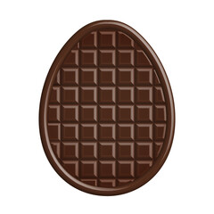Chocolate Easter Egg on white background. Vector illuatration