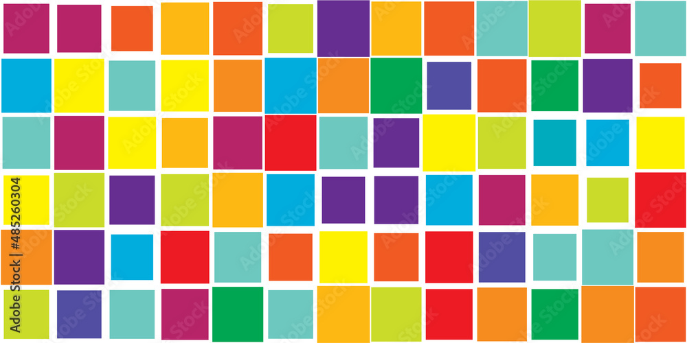 Leinwandbilder random mosaic square tiles seamless, repeatable cubism pattern, texture and backdrop