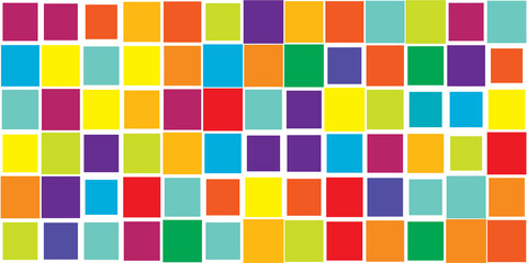 Random mosaic square tiles seamless, repeatable cubism pattern, texture and backdrop