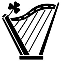 Obraz premium harp solid icon