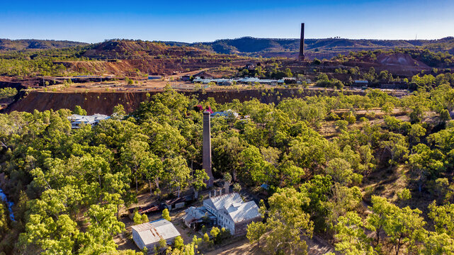 Horizontal shot of Mount Morgan Mine