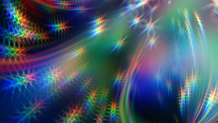 Abstract multi-colored blurred background with stars