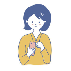 女性　スマホを触る