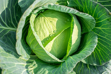 Vegetable garden growing cabbage