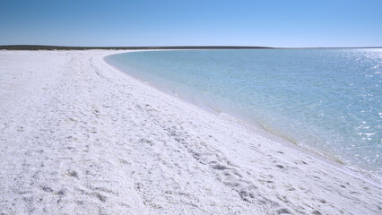 autumn afternoon view of shell beach at shark bay