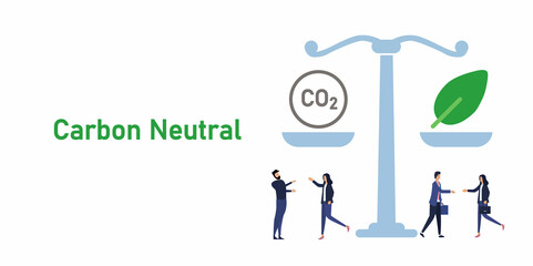 balancing carbon neutral CO2 gas emission offset leader make deal agreement business neutralize pollution impact