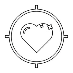 Heart Target Vector icon which is suitable for commercial work and easily modify or edit it

