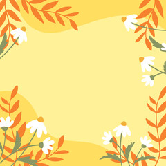 Hand drawn floral background template