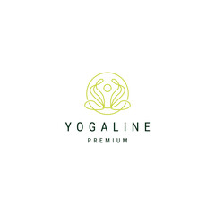 Luxurious yoga of people logo icon design template flat vector