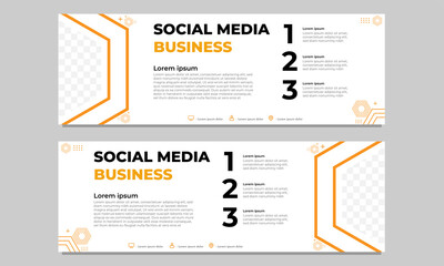 yellow business social media horizontal banner template