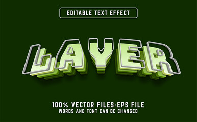 layers 3d modern text effect. editable text premium vectors