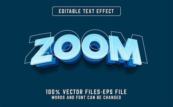 zoom 3d text effect. editable text effect premium vectors